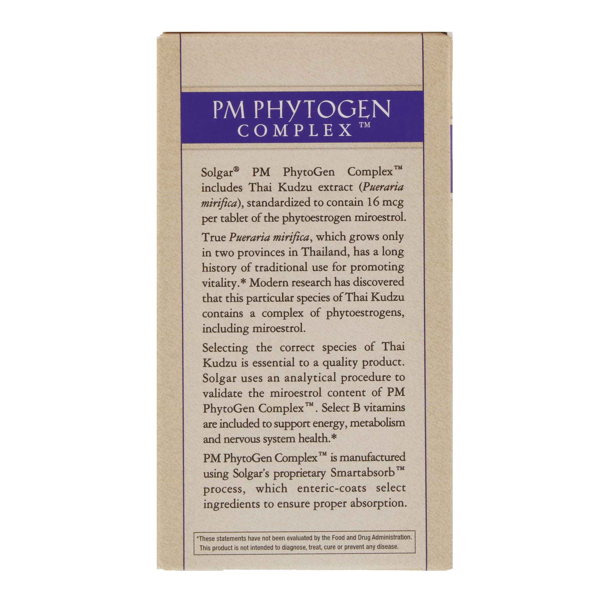 Comprar Solgar, Complexo PM PhytoGen, 60 comprimidos - Imagem 3