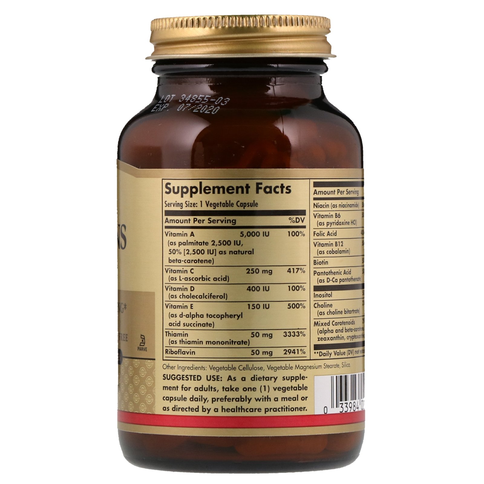 Comprar Solgar, Vitamins Only, 90 Vegetable Capsules - Imagem 2