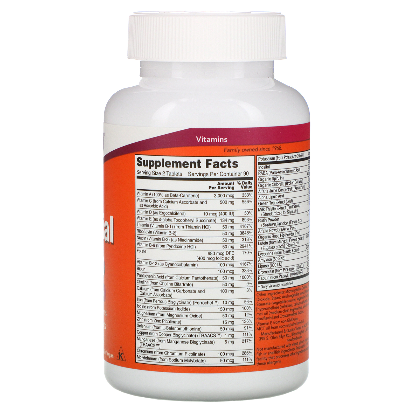 Comprar Now Foods, Special Two, Multivitamínico, 180 Comprimidos - Imagem 2