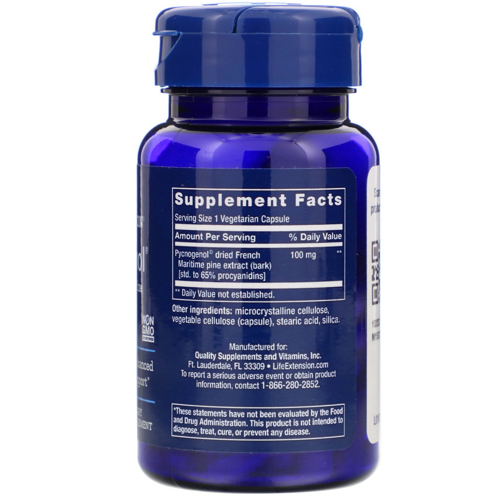 Comprar Life Extension, Pycnogenol, Extrato de Casca de Pinheiro-marítimo Francês, 100 mg, 60 Cápsulas Vegetais - Imagem 2