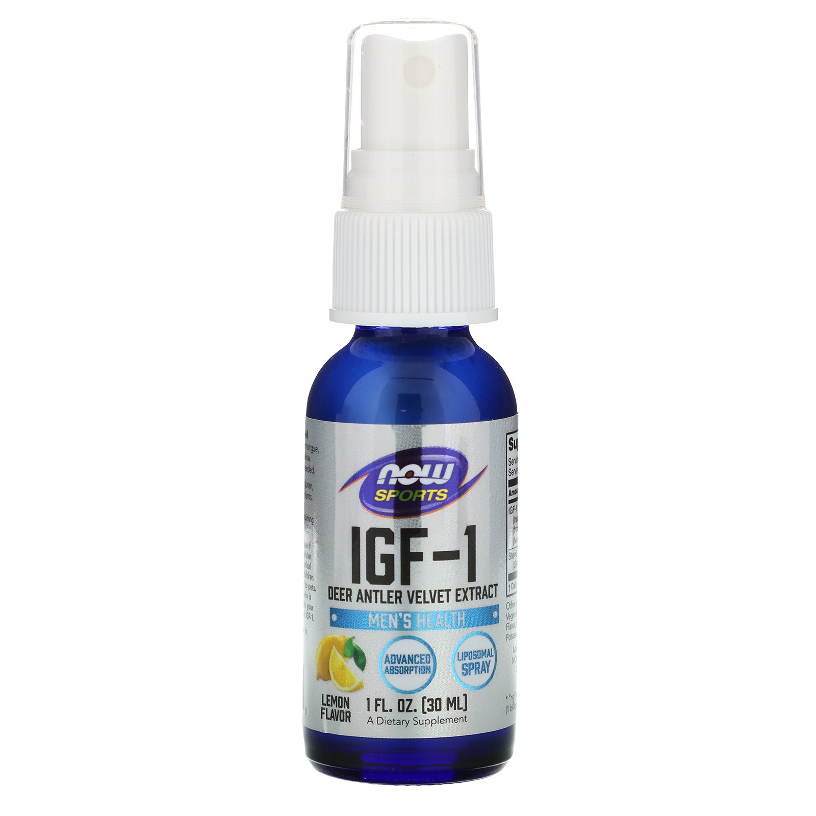 Comprar Now Foods, IGF-1, Extrato de Veludo de Chifre de Veado, Sabor de Limão, 30 ml (1 fl oz)