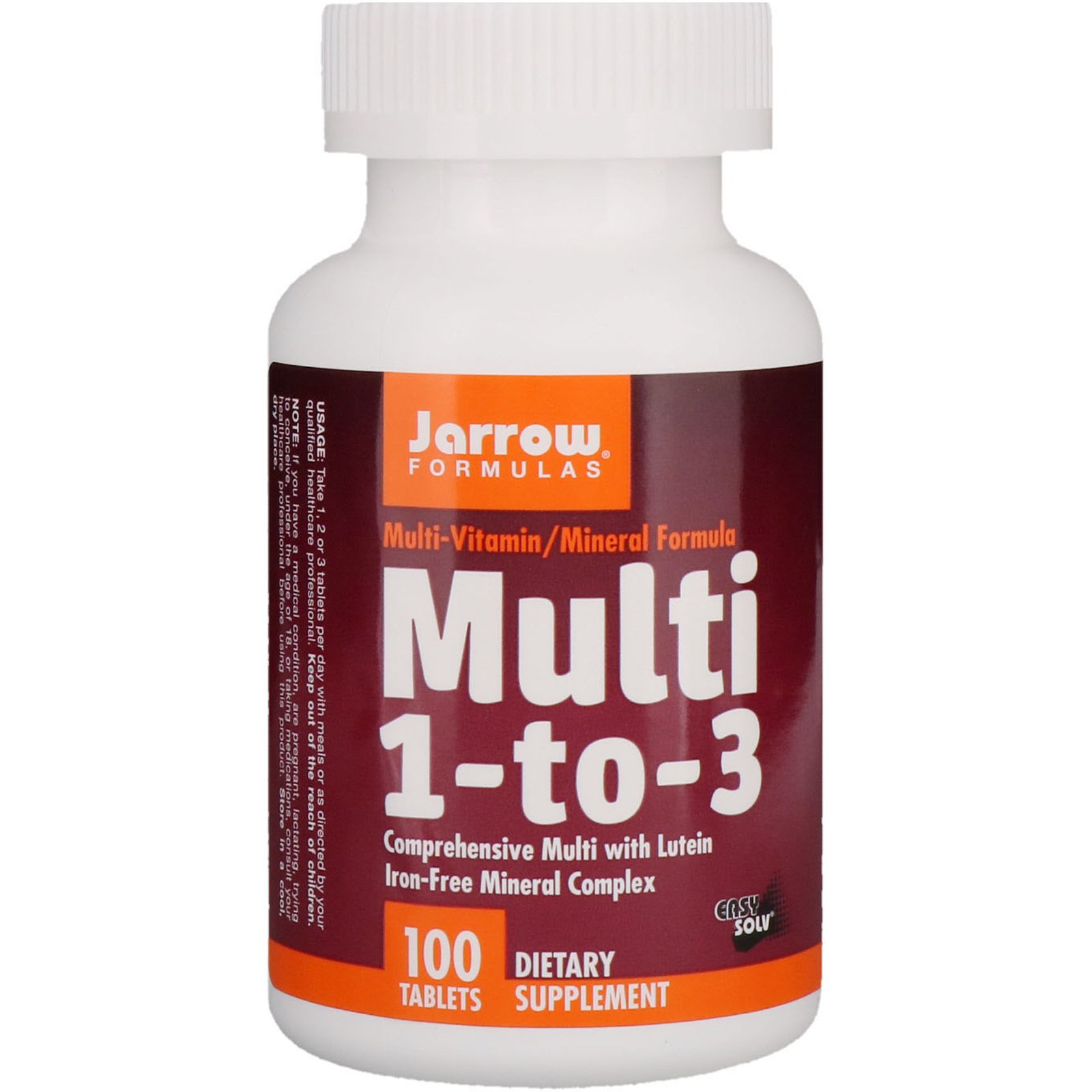 Comprar Jarrow Formulas, Multi 1-a-3, com Luteína, Sem ferro, 100 tabletes