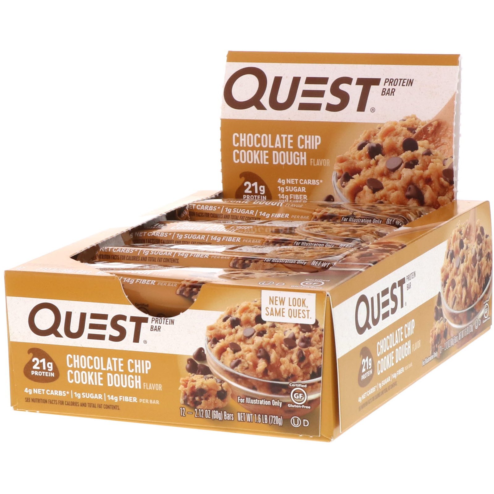 Comprar Quest Nutrition, Barra de Proteínas, Massa de Cookie de Chip de Chocolate, 12 Barras, 60 g (2,12 oz) Cada