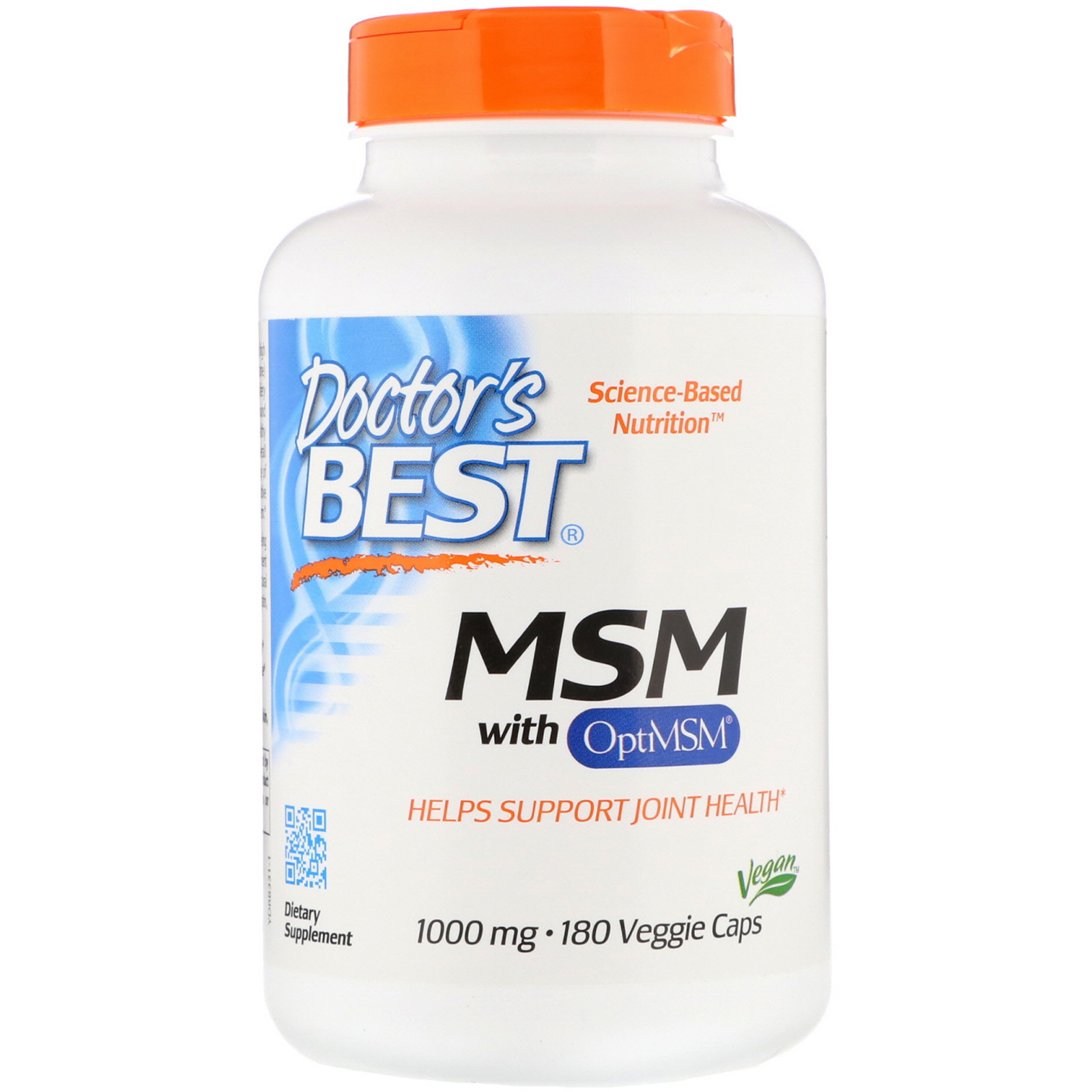 Comprar Doctor's Best, MSM com OptiMSM, 1.000 mg, 180 Cápsulas Vegetais