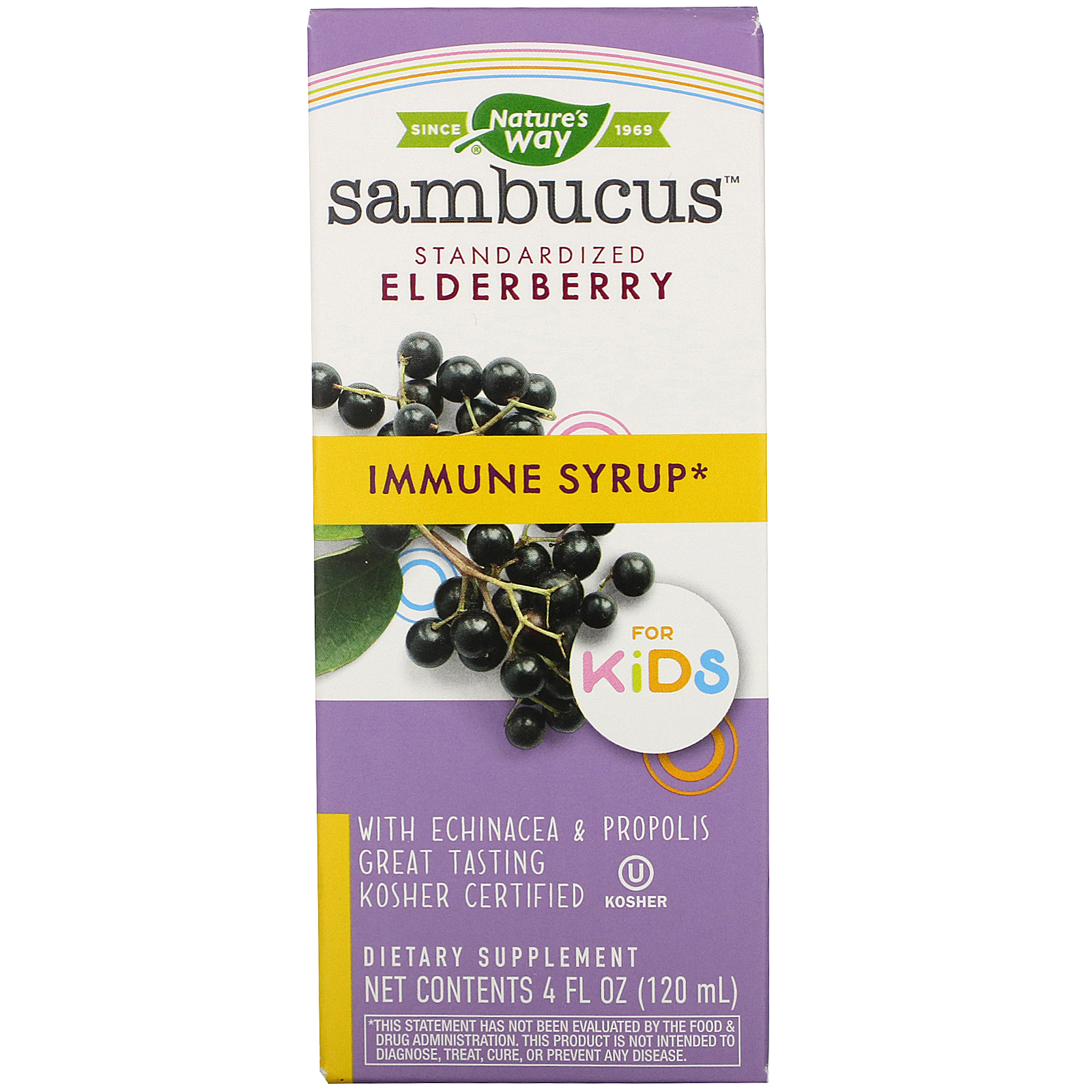 Comprar Nature's Way, Sambucus for Kids, Standardized Elderberry, Immune Syrup, 4 fl oz (120 ml)