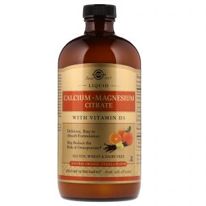 Comprar Solgar, Liquid Calcium Magnesium Citrate with Vitamin D3, Natural Orange Vanilla, 16 fl oz (473 ml)