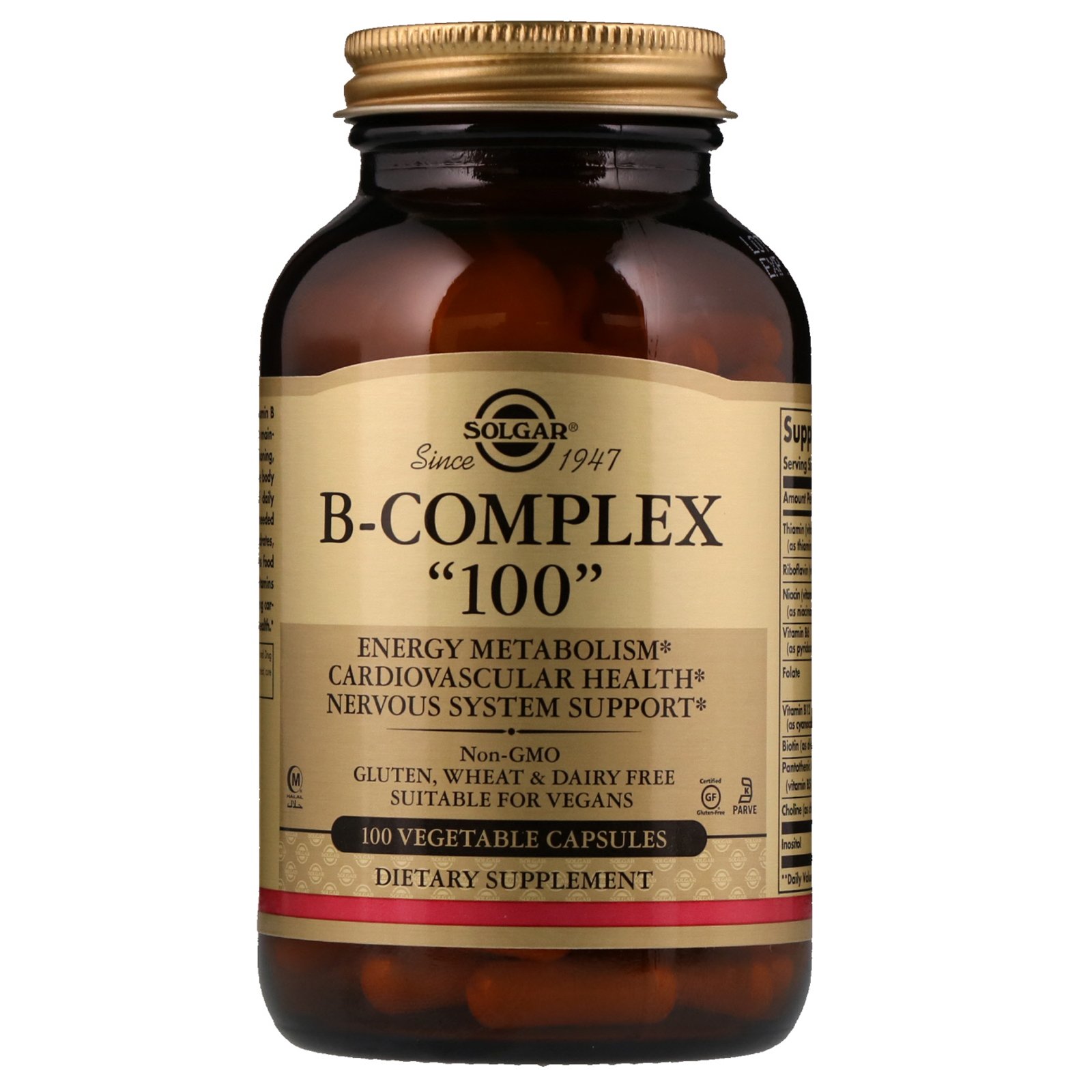 Comprar Solgar, Complexo B "100", 100 Cápsulas Vegetais