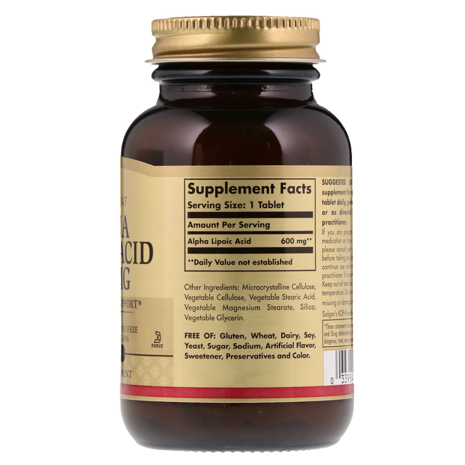Comprar Solgar, Ácido alfalipoico, 600 mg, 50 comprimidos - Imagem 2