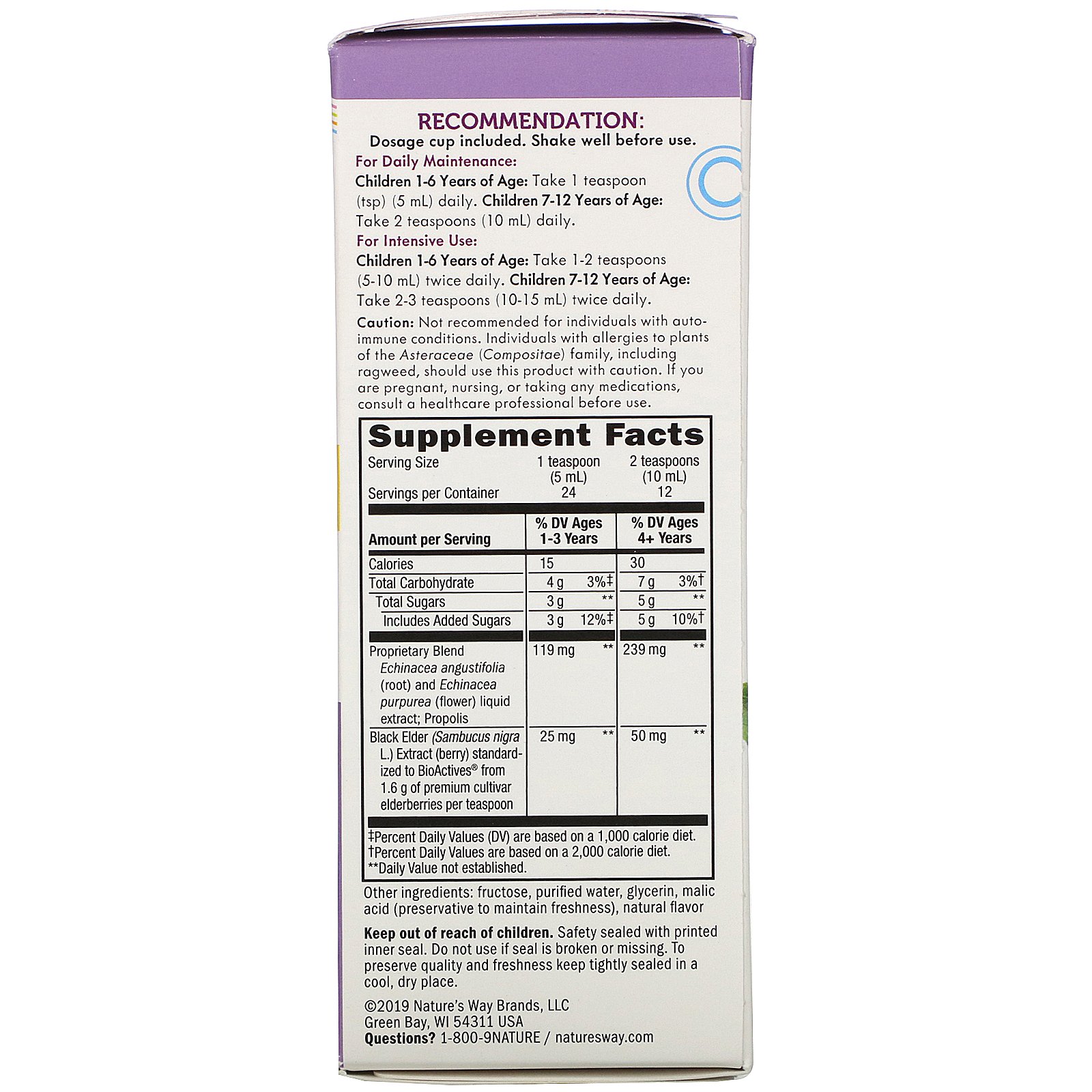 Comprar Nature's Way, Sambucus for Kids, Standardized Elderberry, Immune Syrup, 4 fl oz (120 ml) - Imagem 2