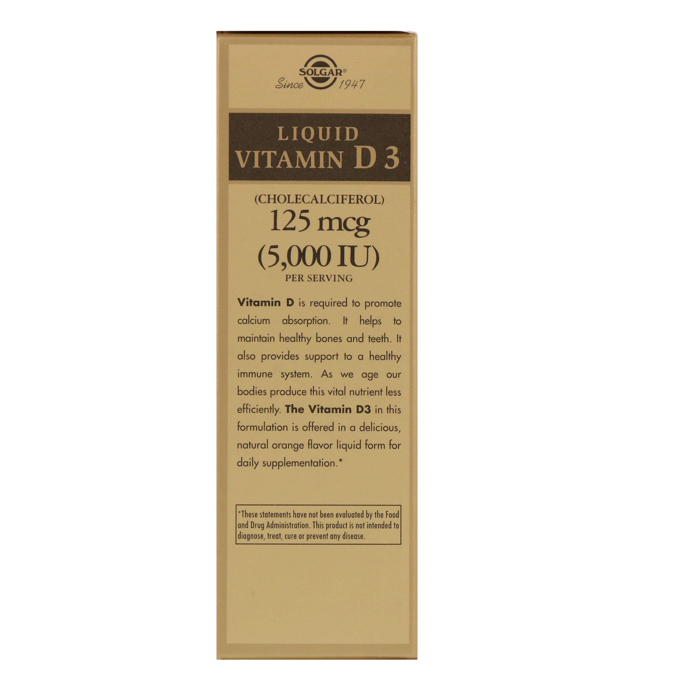 Comprar Solgar, Liquid Vitamin D3, Natural Orange Flavor, 125 mcg (5,000 IU), 2 fl oz (59 ml) - Imagem 3