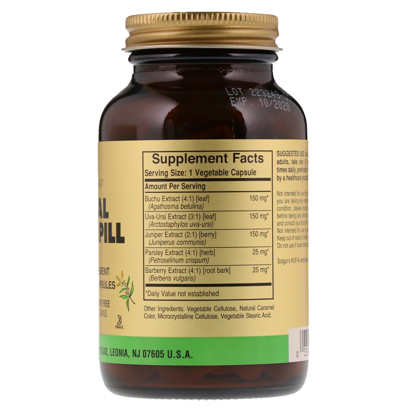 Comprar Solgar, Pílula de Água de Ervas. 100 cápsulas vegetais - Imagem 2