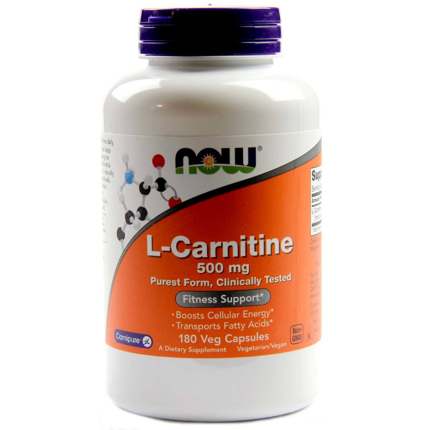 Comprar Now Foods, L-Carnitina 500 mg - 180 Cápsulas Vegatarianas