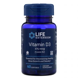 Comprar Life Extension, Vitamina D3, 175 mcg (7.000 UI), 60 Cápsulas Softgel