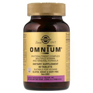 Comprar Solgar, Omnium, Complexo Fitonutriente, Fórmula Múltipla de Vitaminas e Minerais, 90 Comprimidos