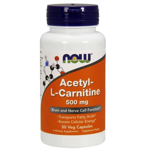 Comprar Now Foods Acetil-L-Carnitina 500 mg - 50 Cápsulas Vegetarianas