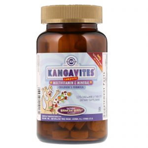 Comprar Solgar, Kangavites, Fórmula Infantil Completa de Multivitamínicos e Minerais, sabor Bouncin'Berry, 120 comprimidos mastigáveis