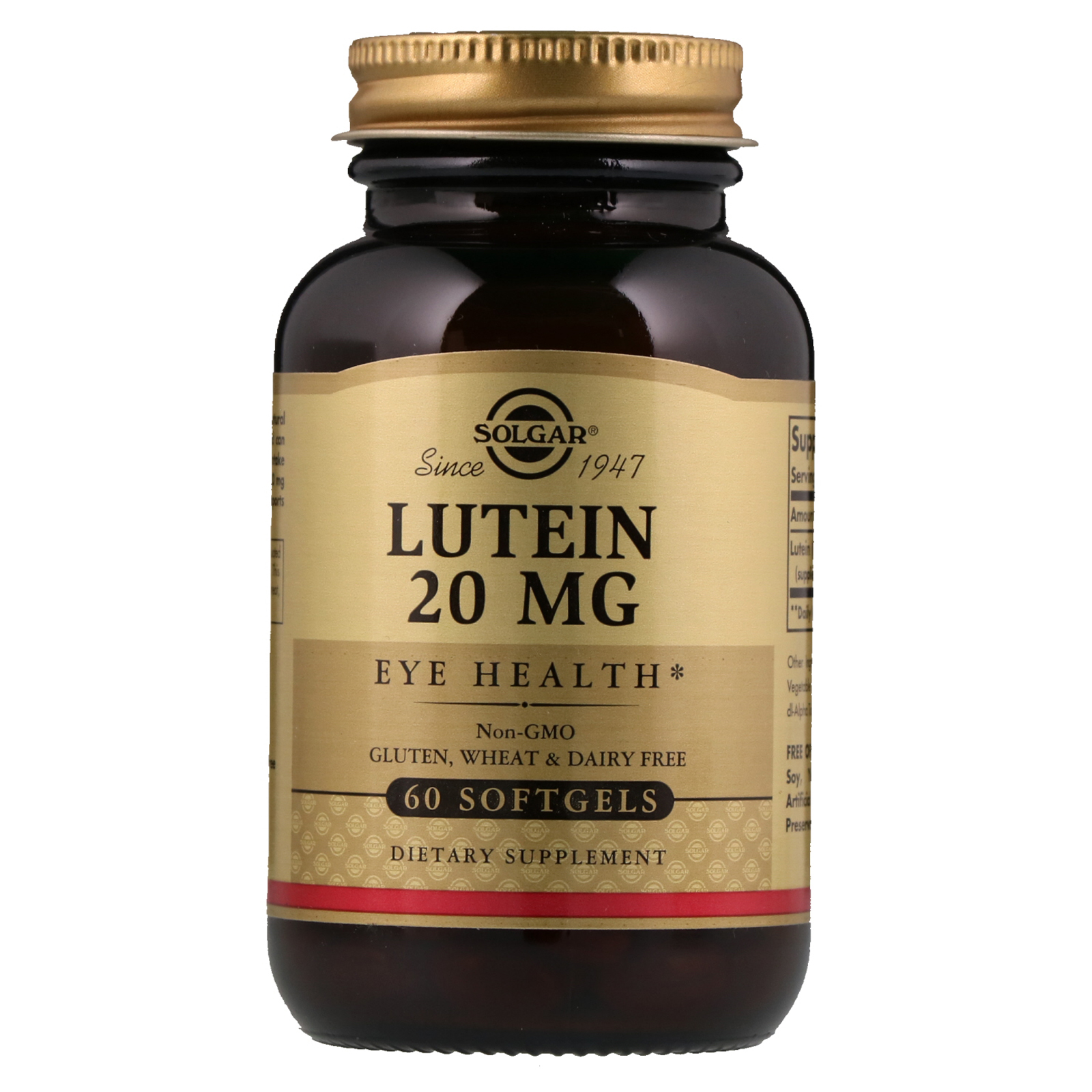 Comprar Solgar, Luteína, 20 mg, 60 Softgels