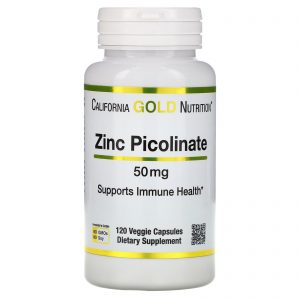 Comprar California Gold Nutrition, Picolinato de Zinco, 50 mg, 120 Cápsulas Vegetais