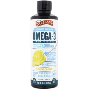 Comprar Barlean's, Omega-3, Fish Oil, Lemon Creme, 16 oz (454 g)
