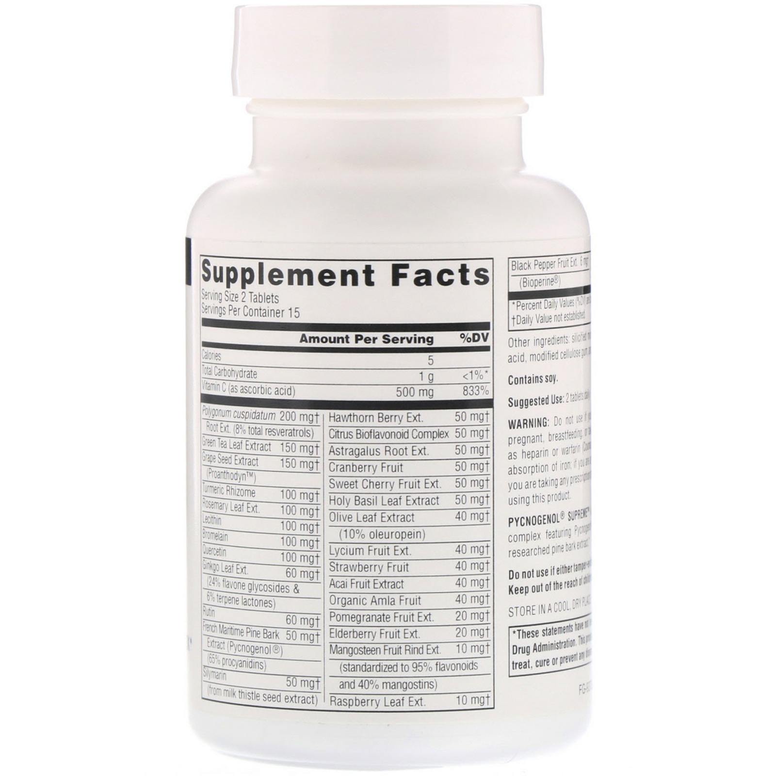 Comprar Source Naturals, Picnogenol Supreme, 30 Comprimidos - Imagem 2