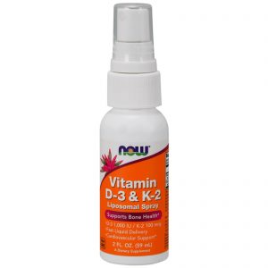 Comprar Now Foods, Vitamina D-3 e K-2, Spray Lipossômico, D-3 1.000 UI/K-2 100 mcg, 59 ml (2 fl oz)