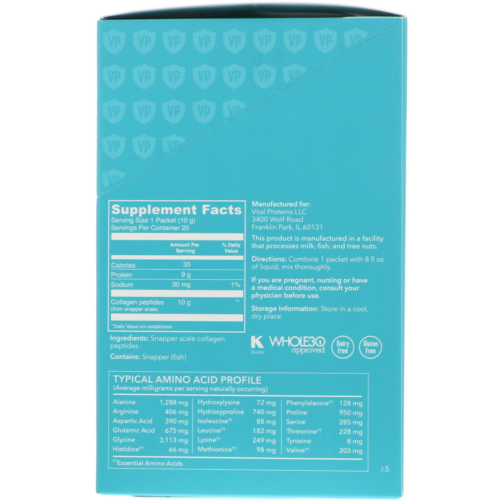 Comprar Vital Proteins, Marine Collagen, Unflavored, 20 Packets, 0.35 oz (10 g) Each - Imagem 2