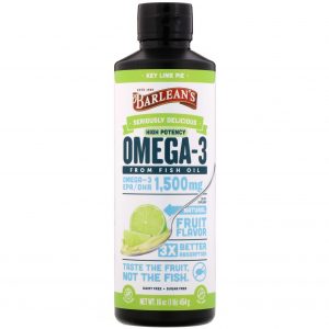 Comprar Barlean's, Omega-3 Fish Oil, Key Lime Pie, 1,500 mg, 16 oz (454 g)