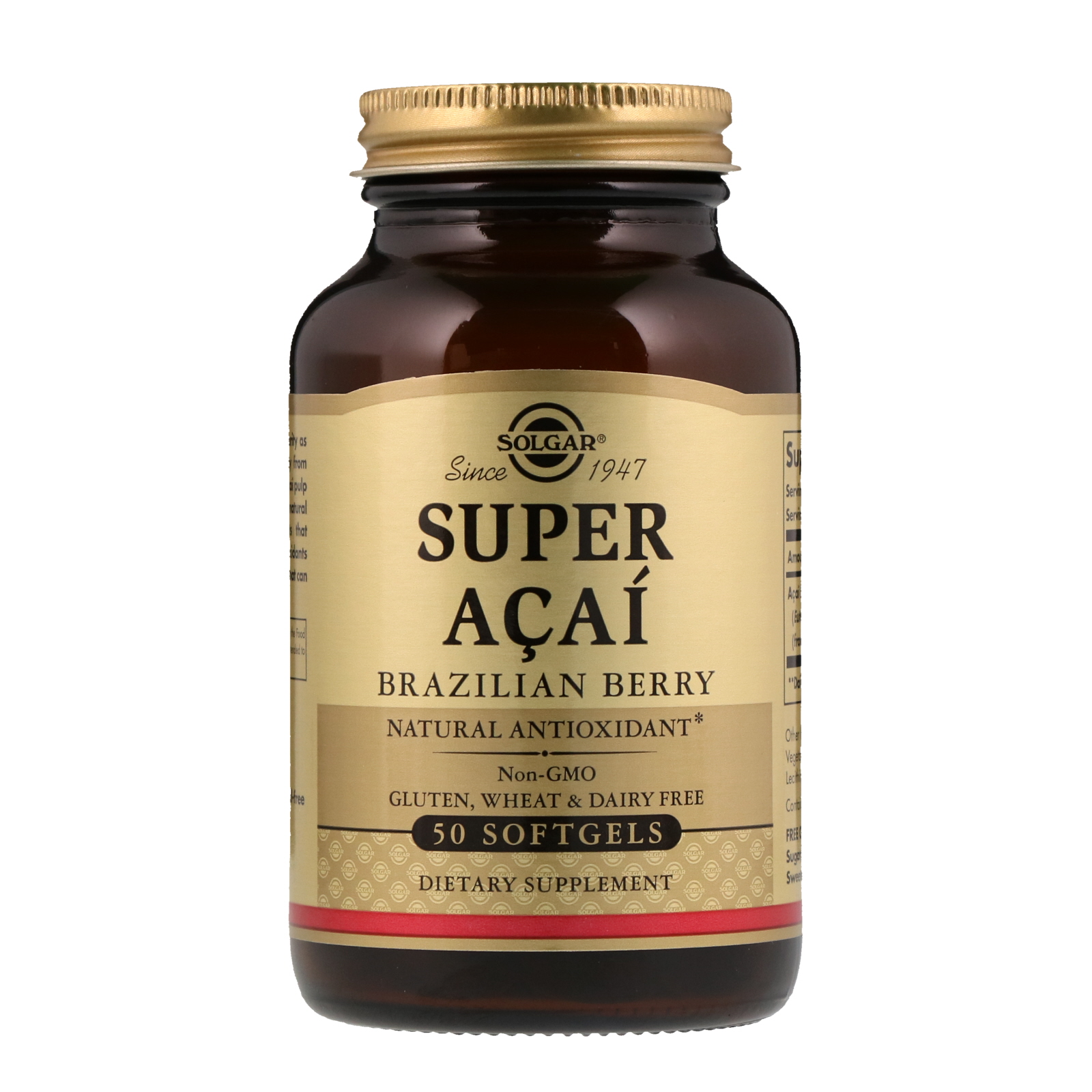 Comprar Solgar, Super Açaí, Fruta Brasileira, 50 Cápsulas Gelatinosas