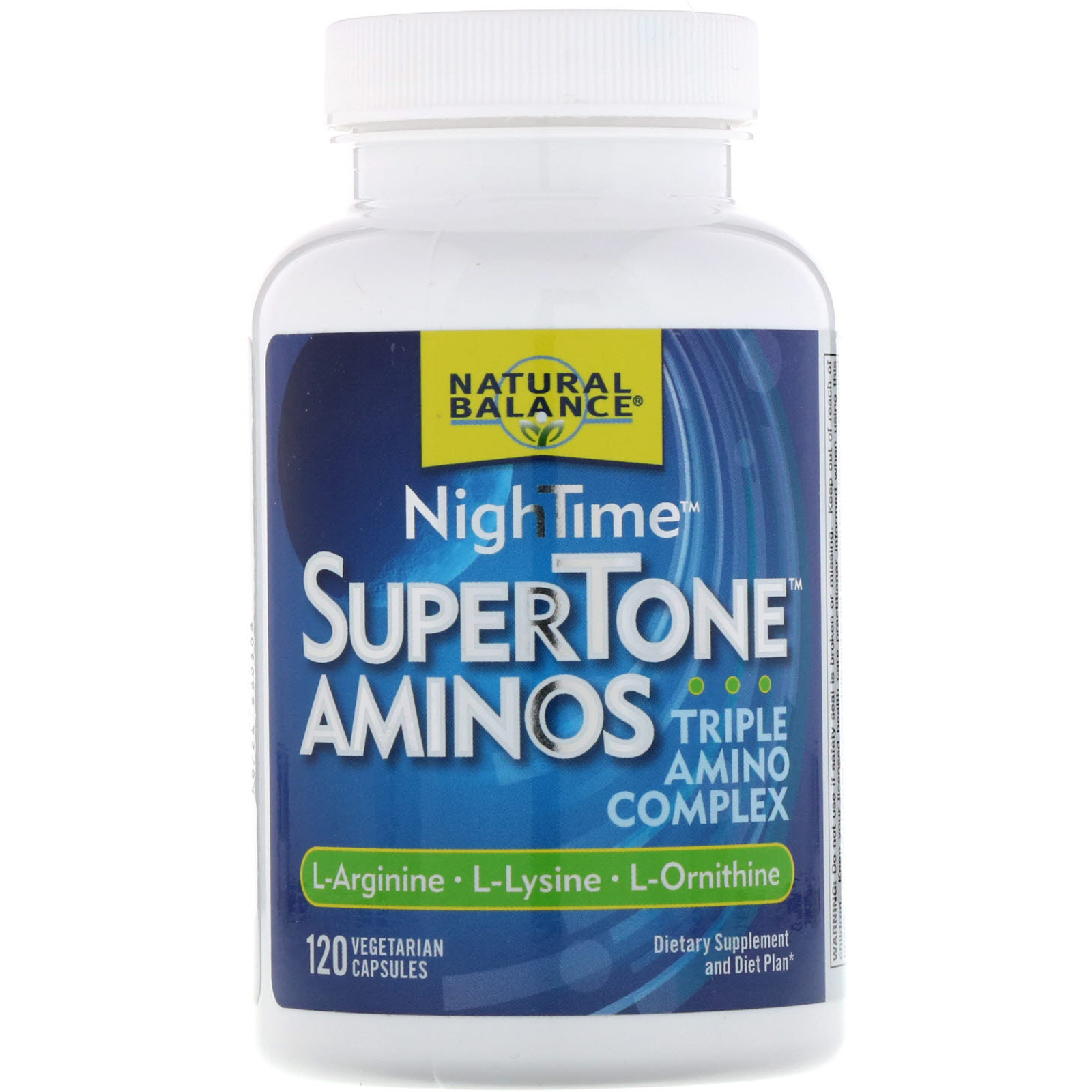 Comprar Natural Balance, Aminoácidos NightTime Supertone, Complexo Triplo de Aminoácidos, 120 Cápsulas Vegetarianas - Imagem 3