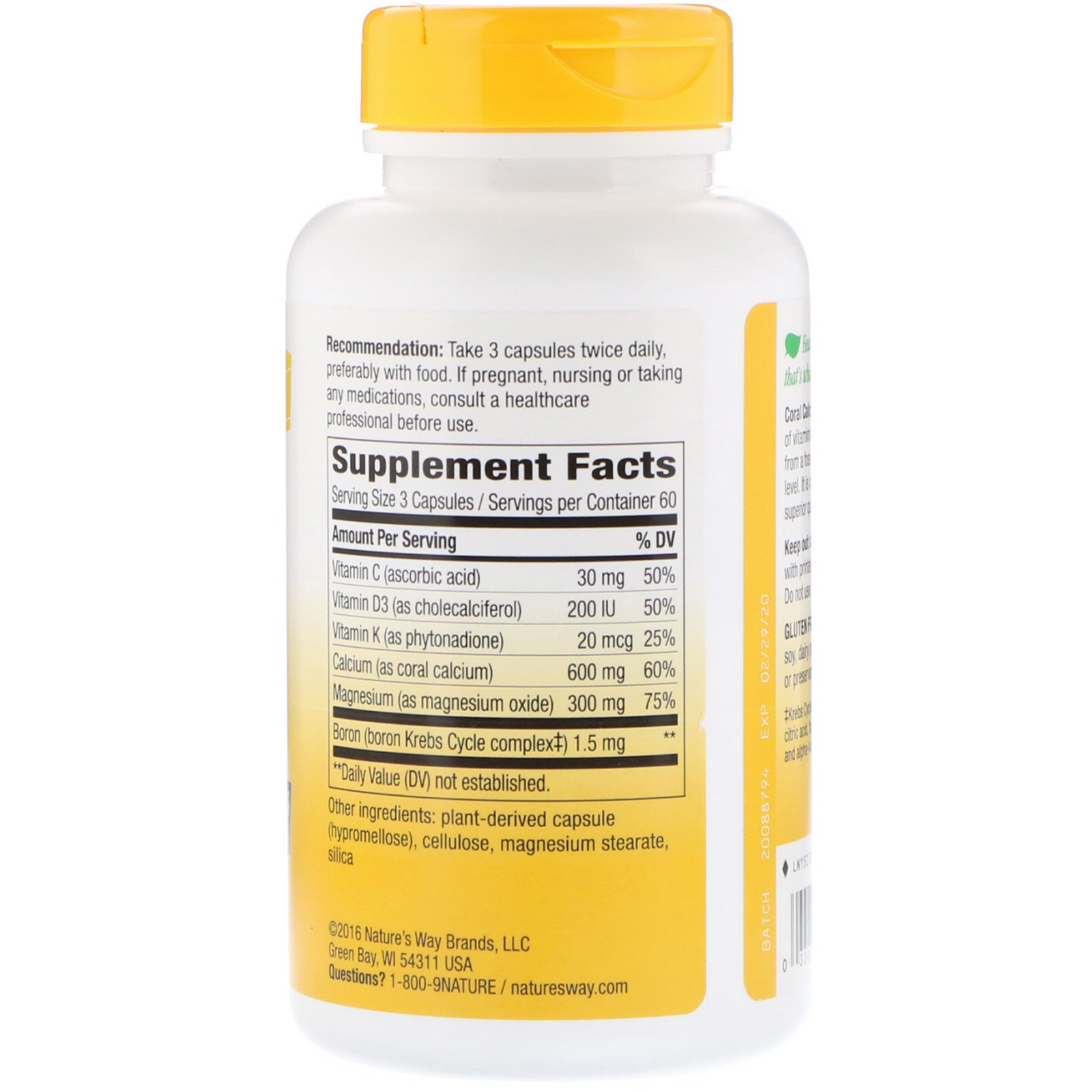 Comprar Nature's Way, Coral Calcium, 600 mg, 180 Capsules - Imagem 2
