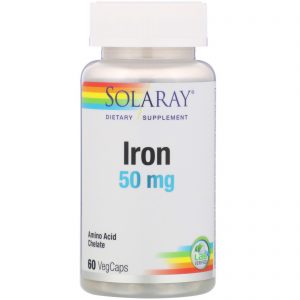 Comprar Solaray, Iron, 50 mg, 60 VegCaps