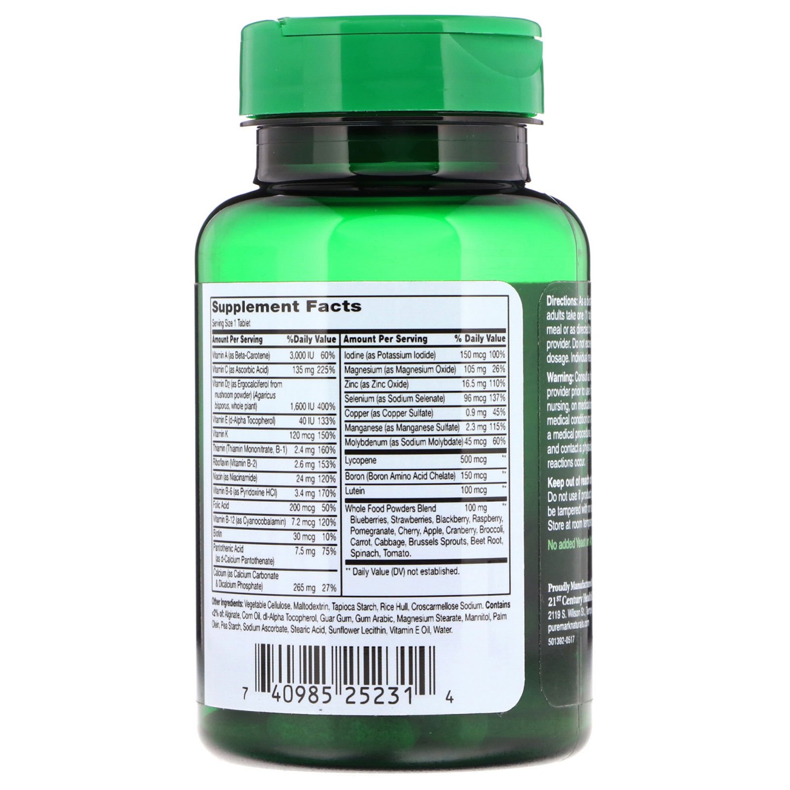 Comprar PureMark Naturals, Multivitamínico Masculino, 60 Comprimidos - Imagem 2