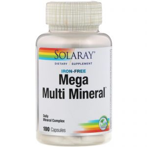 Comprar Solaray, Mega Multi Mineral, sem ferro, 100 cápsulas