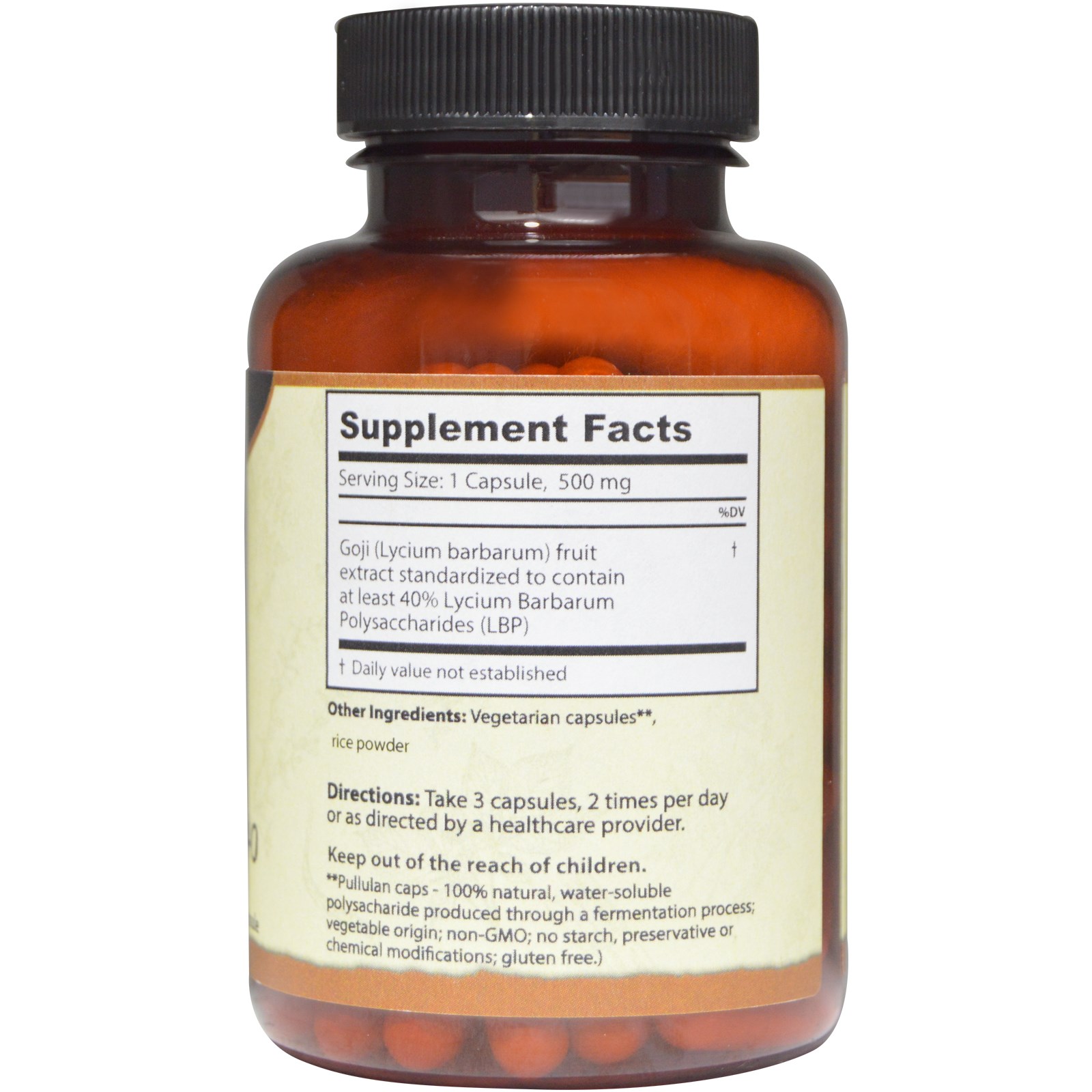 Comprar Dragon Herbs, Goji LBP-40, 500 mg, 100 Cápsulas - Imagem 2