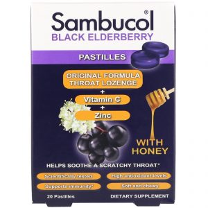 Comprar Sambucol, Pastilhas de Sabugueiro Pretas com Mel, 20 Pastilhas