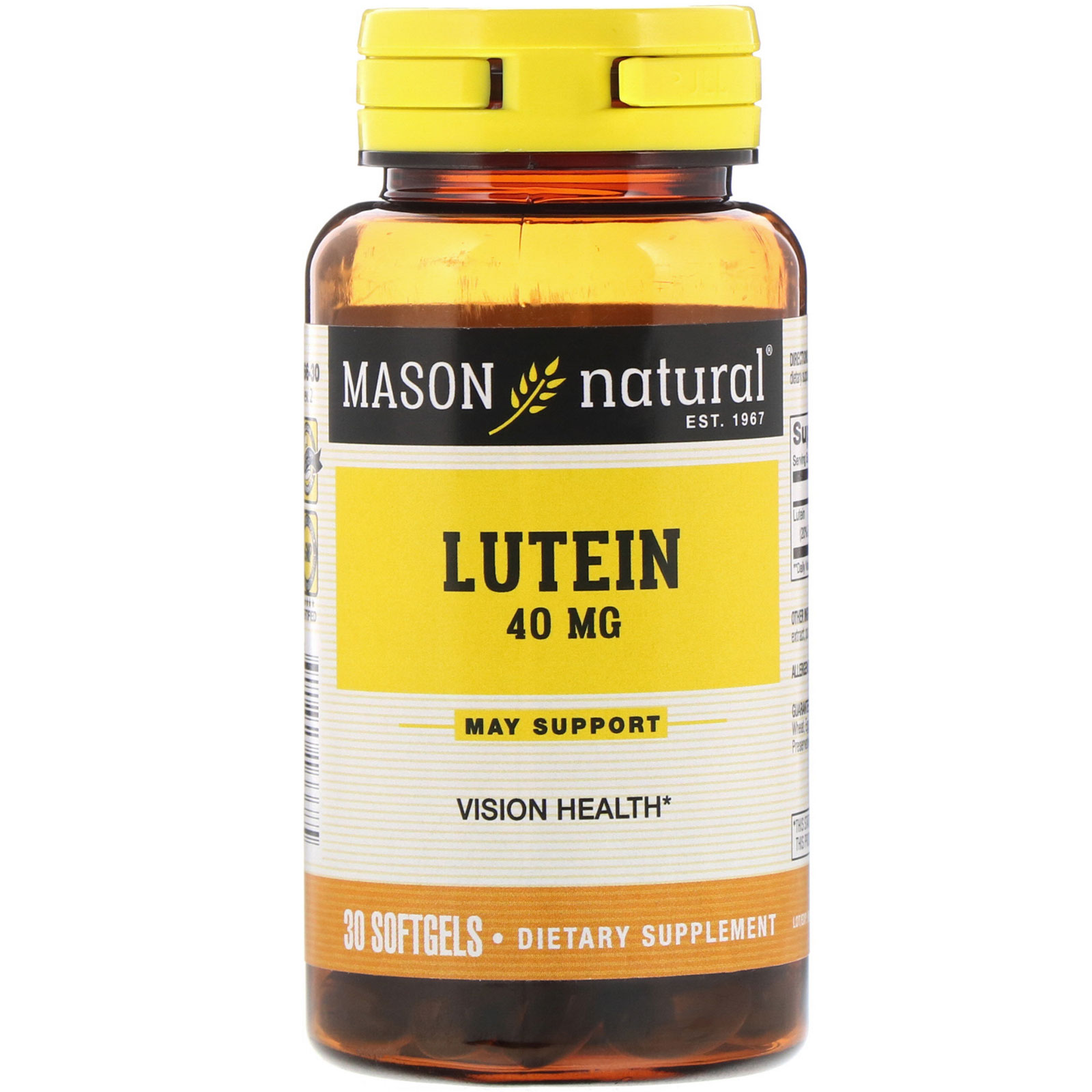 Comprar Mason Natural, Luteína, 40 mg, 30 Softgels