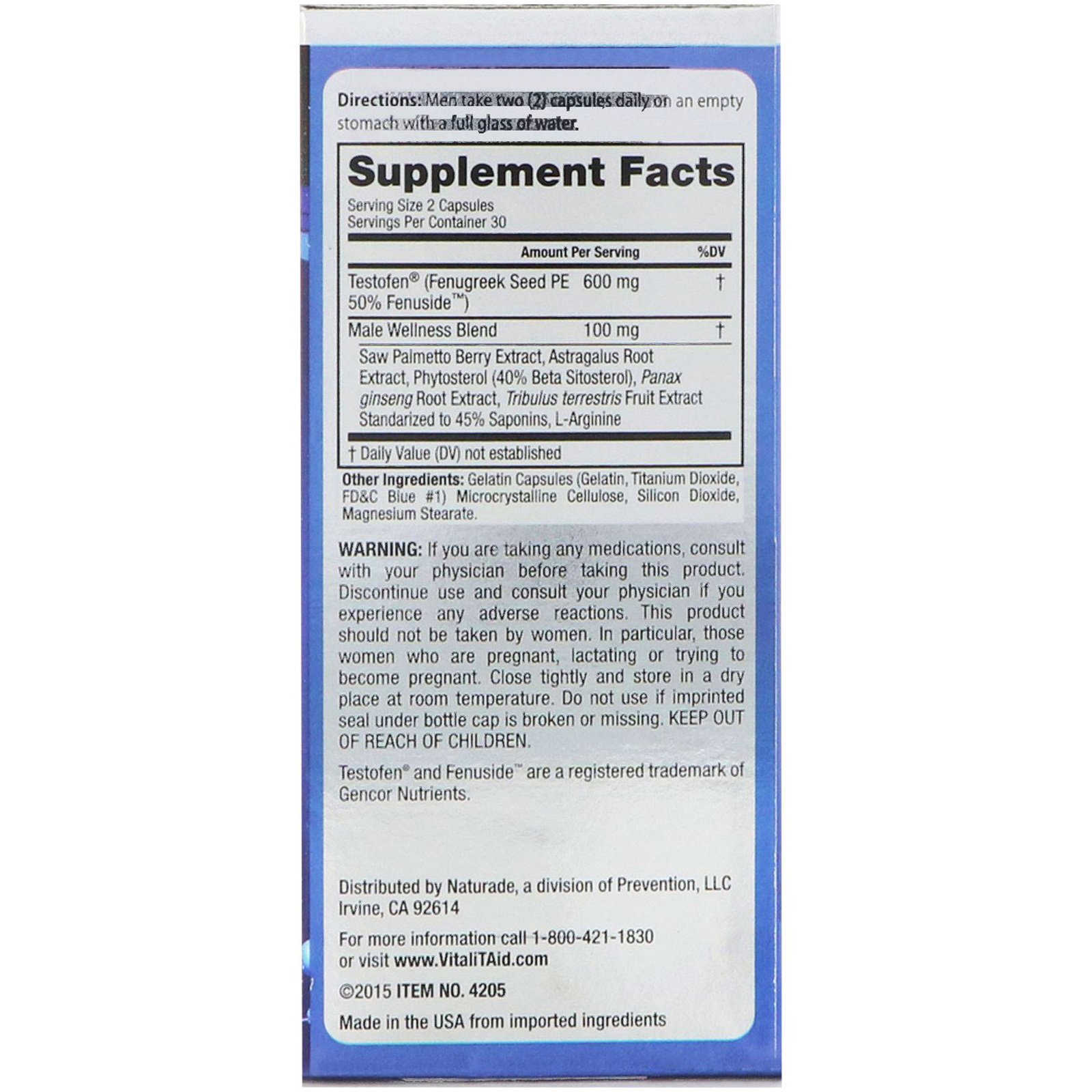 Comprar Naturade, Vitali-T-Aid , 60 cápsulas - Imagem 2