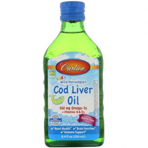 Comprar Carlson Labs, Kid's Wild Norwegian, Cod Liver Oil, Bubble Gum Flavor, 8.4 fl oz (250 ml)