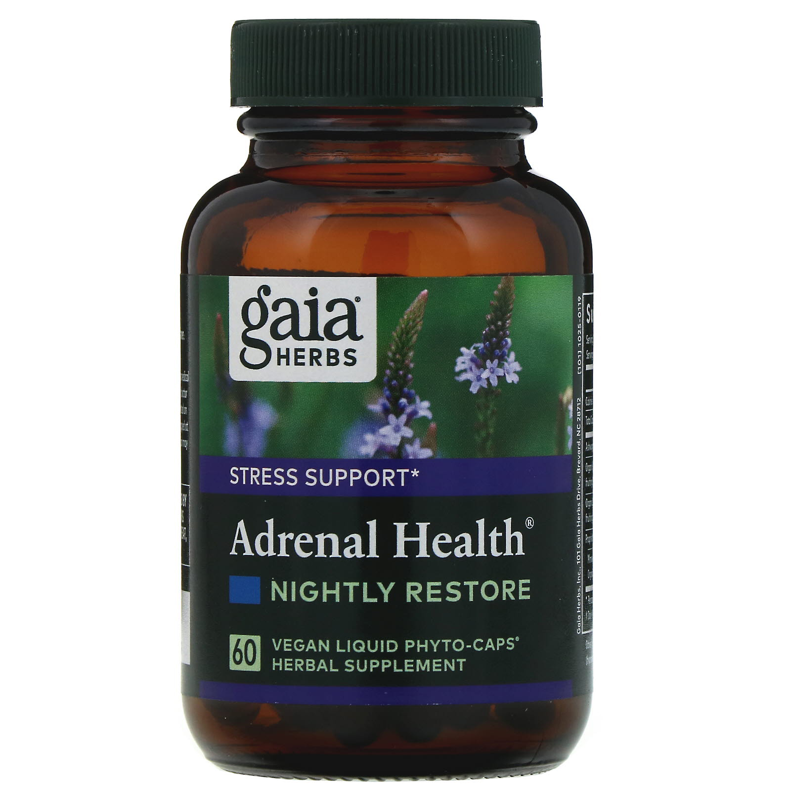 Comprar Gaia Herbs, Adrenal Health, Nightly Restore, 60 Fitocápsulas Líquidas Veganas - Imagem 3