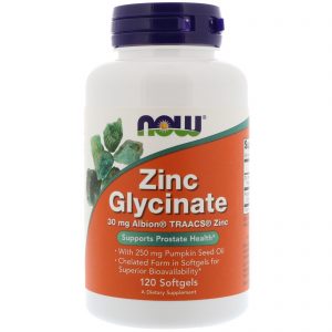 Comprar Now Foods, Glicinato de Zinco, 120 Cápsulas Gelatinosas