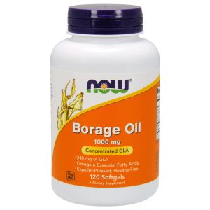 Comprar Now Foods, Óleo de Borragem, Concentração de GLA, 1.000 mg, 120 Cápsulas Softgel
