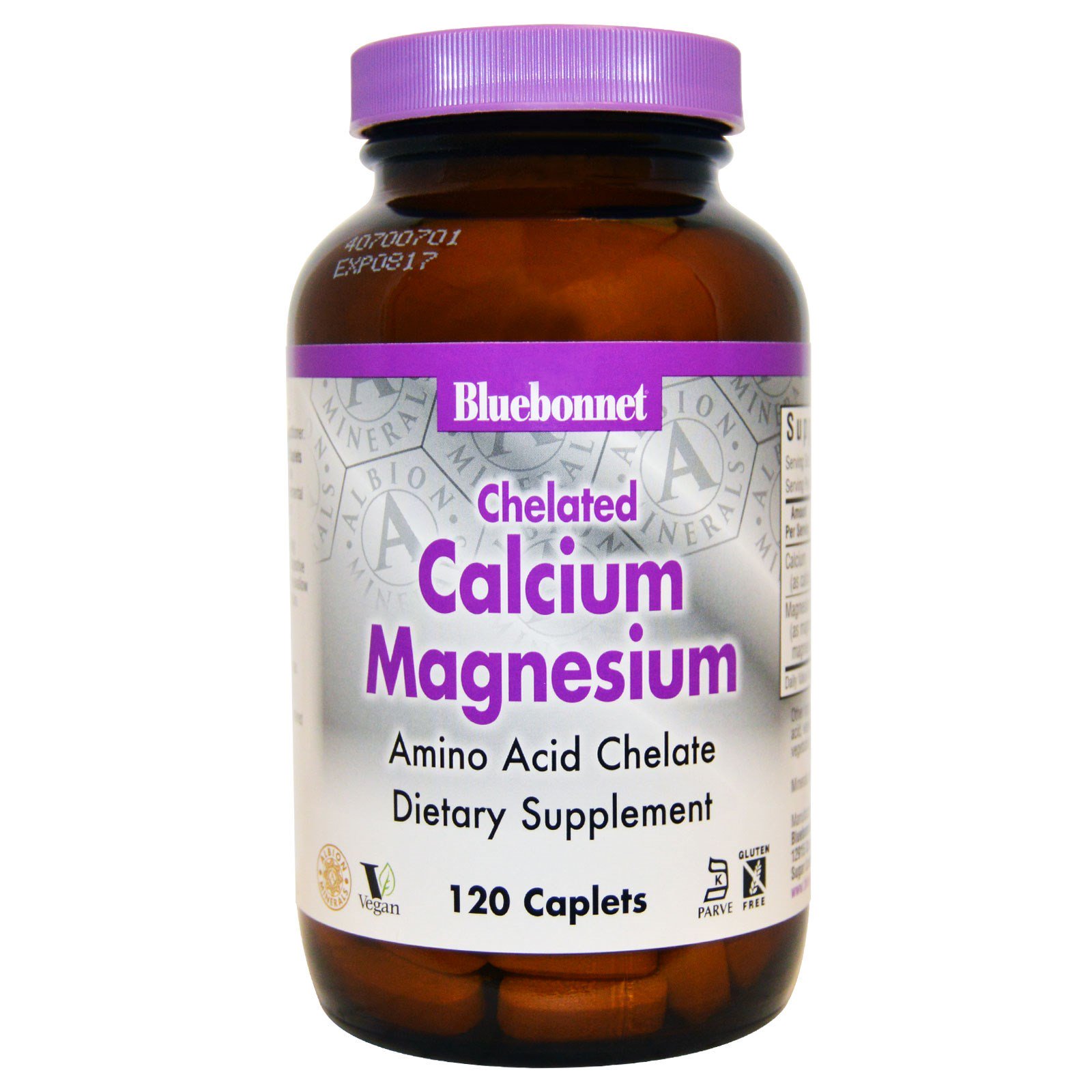 Comprar Bluebonnet Nutrition, Magnésio de cálcio, Quelatado, 120 Cápsulas