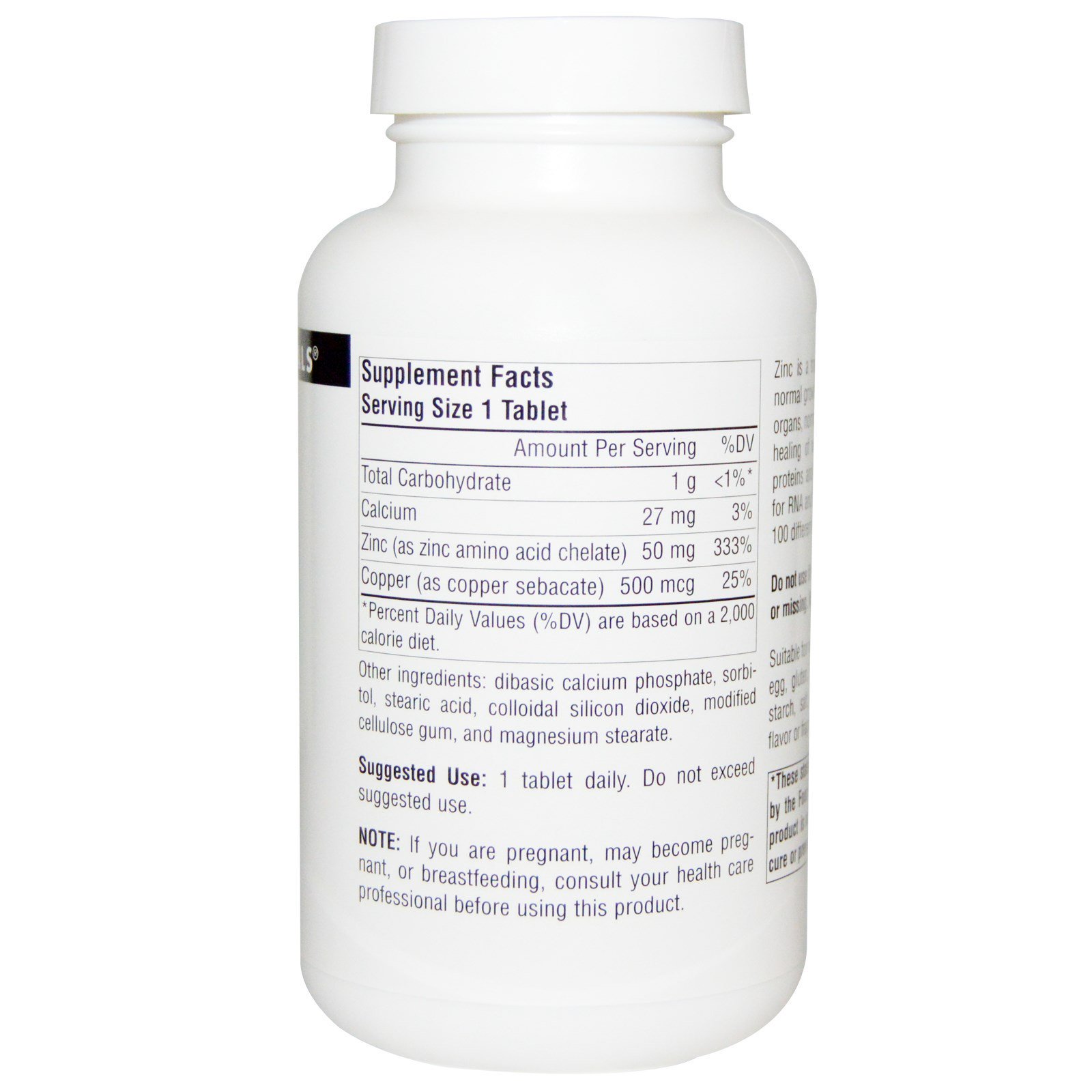 Comprar Source Naturals, Zinco, 50 mg, 250 Comprimidos - Imagem 2