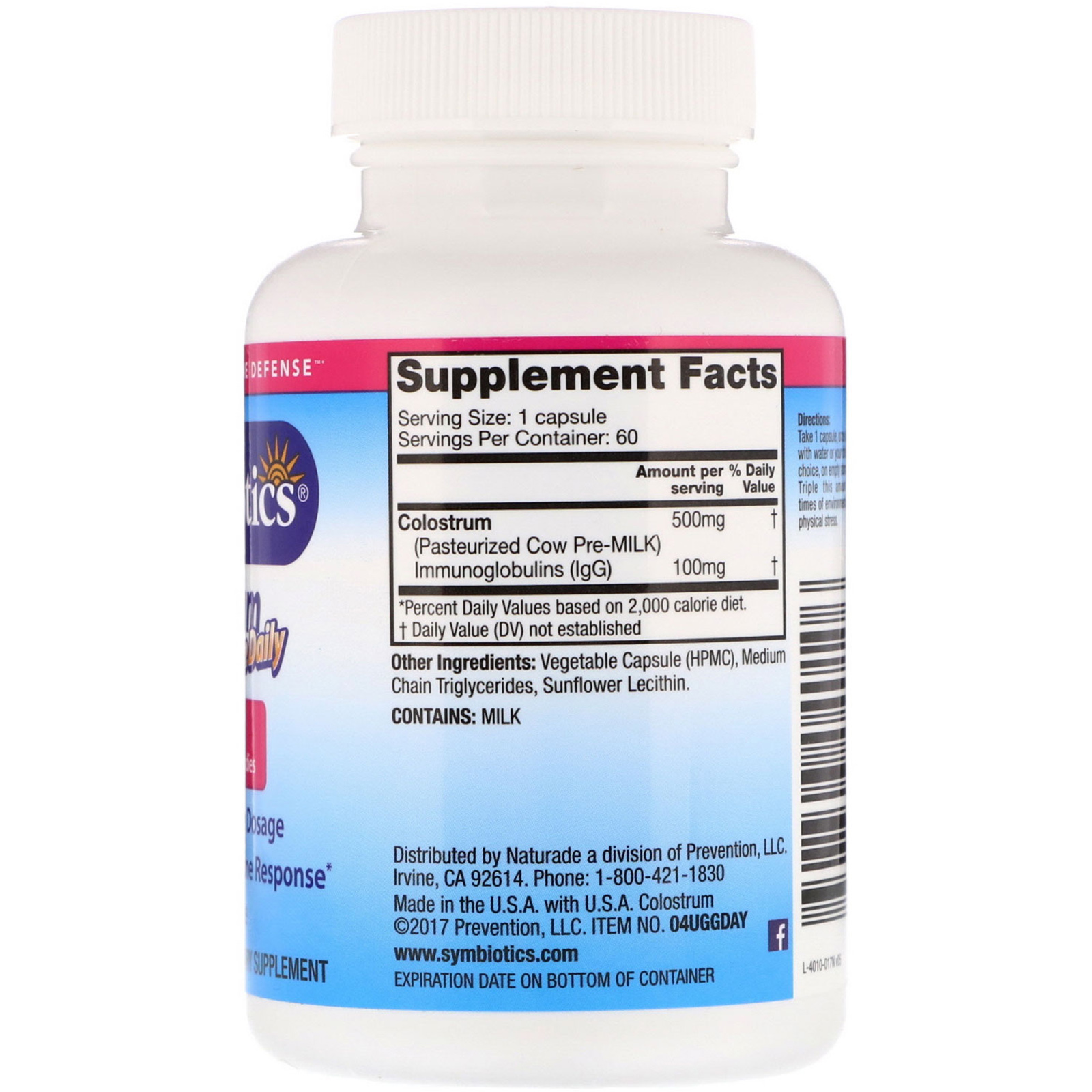 Comprar Symbiotics, Colostro, Um por Dia, 500 mg, 60 Cápsulas Vegetais - Imagem 2
