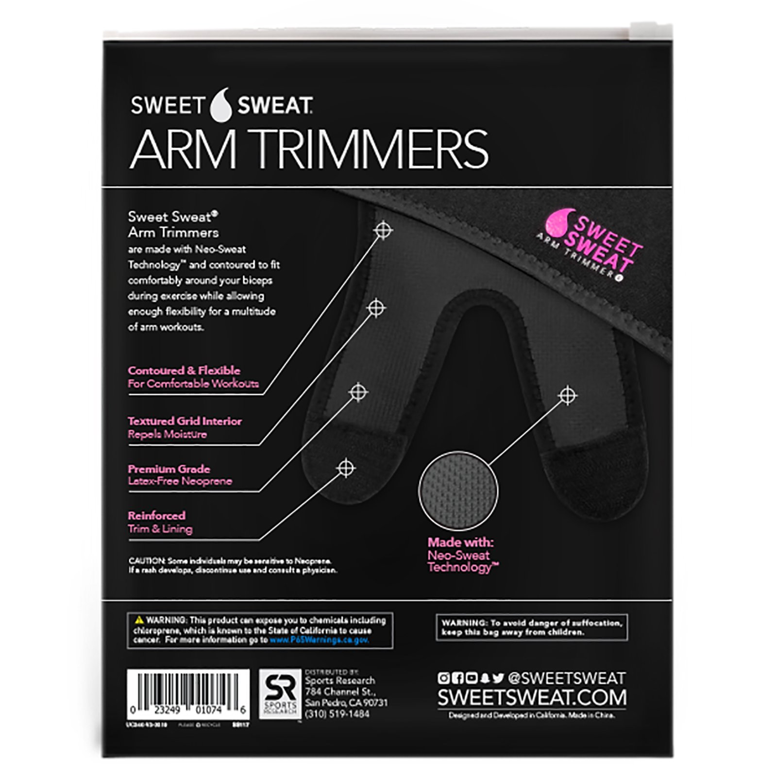 Comprar Sports Research, Protetores de Suor de Braço, Unisex Médio, Rosa, 1 Par - Imagem 2