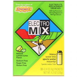 Comprar Emergen-C, Electro Mix, Mistura para Bebida Repositora de Eletrólitos, Sabor Natural de Lima-Limão, 30 Sachês, 4 g (0,14 oz) Cada