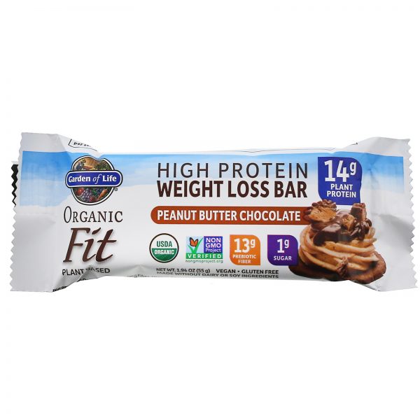Comprar Garden of Life, Organic Fit, Barras de Alto Teor de Proteína para Perda de Peso, Chocolate com Manteiga de Amendoim, 12 Barras, 55 g (1,94 oz) Cada - Imagem 4