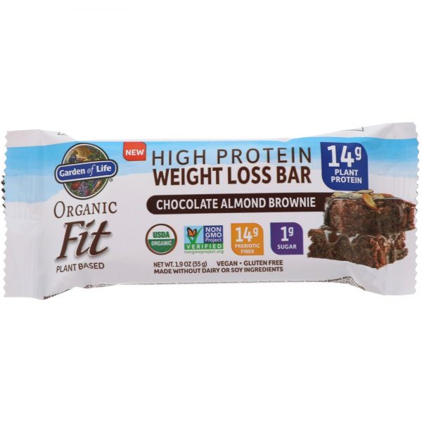 Comprar Garden of Life, Organic Fit, Barra Para Perda de Peso com Alto Teor de Proteínas, Brownie de Amêndoa de Chocolate, 12 Barras, 55 g (1,9 oz) Cada - Imagem 4