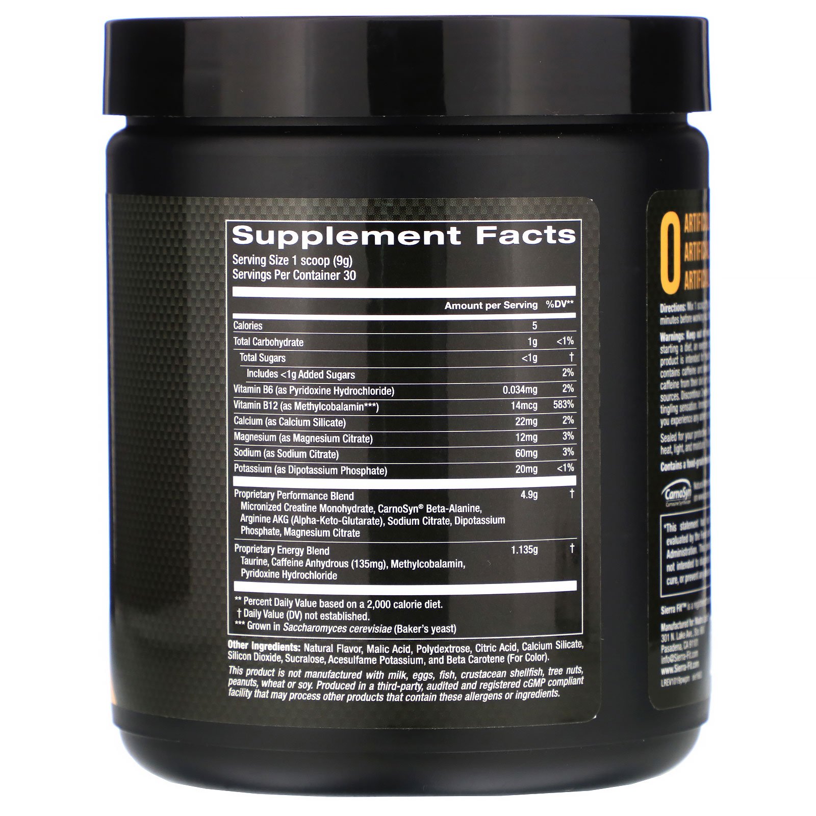 Comprar Sierra Fit, Pre-Workout Powder, Mango, 9.5 oz (270 g) - Imagem 2
