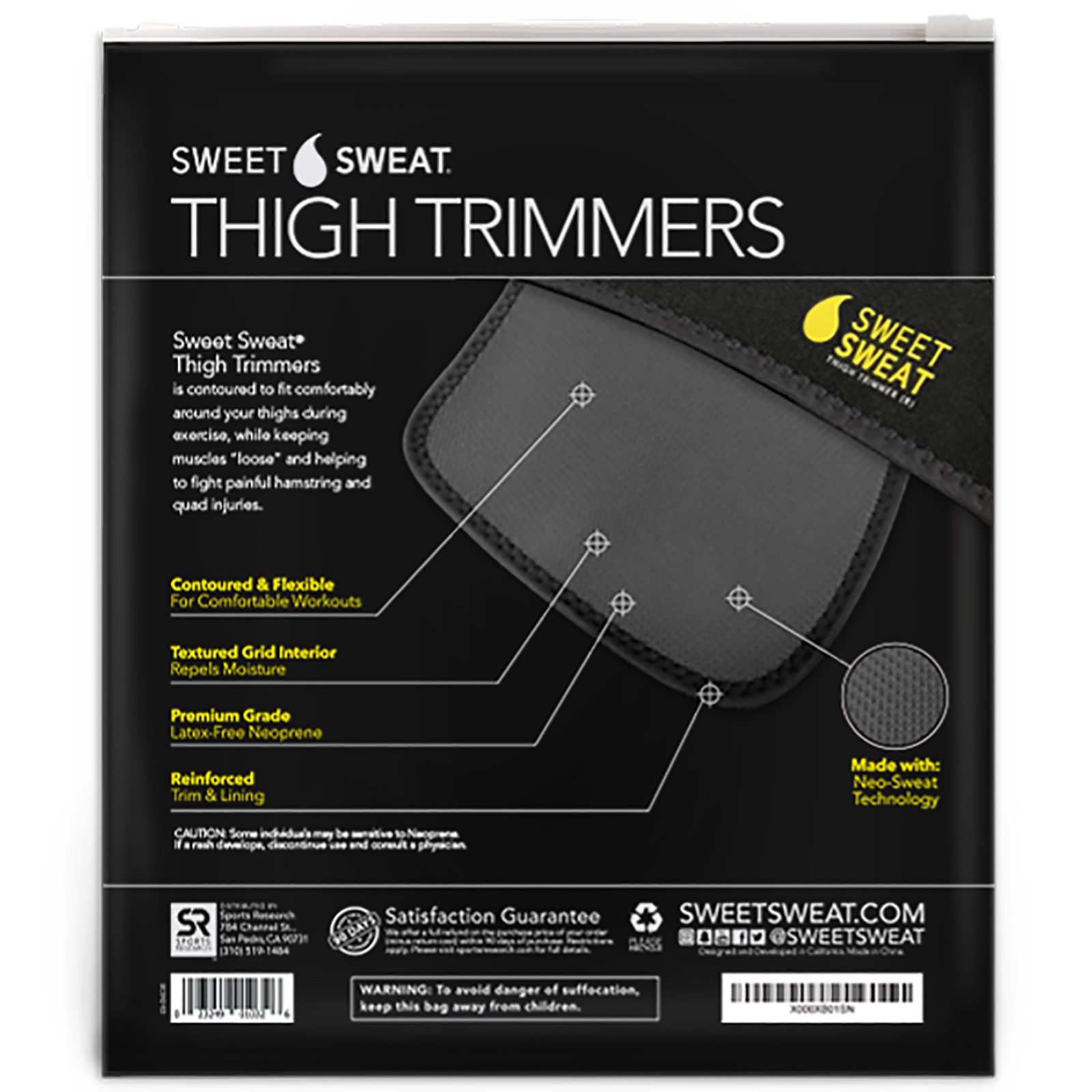 Comprar Sports Research, Sweet Sweat Thigh Trimmers, Medium, Yellow, 1 Pair - Imagem 2